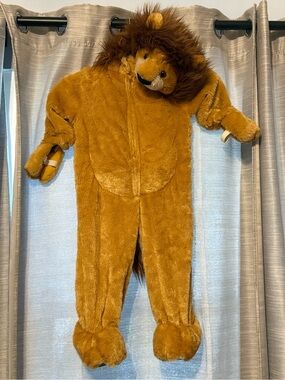 Authentic Kids Lion Costume 2T Plush Hooded One Piece Jumpsuit Halloween EUC